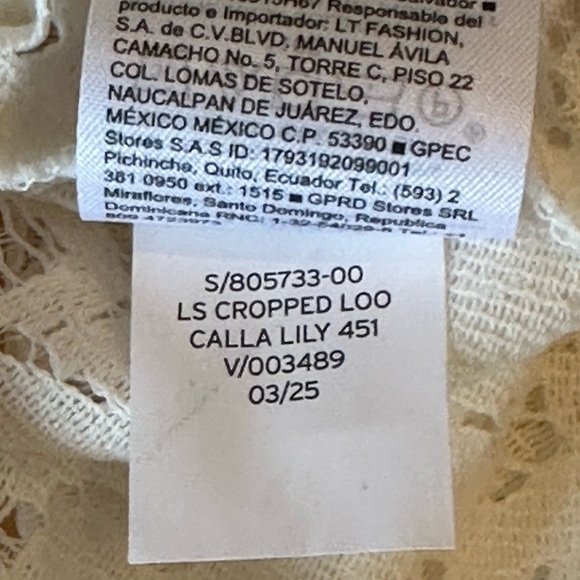 Old Navy Cropped Lace Button-down Shirt, Size XL. - Picture 7 of 10